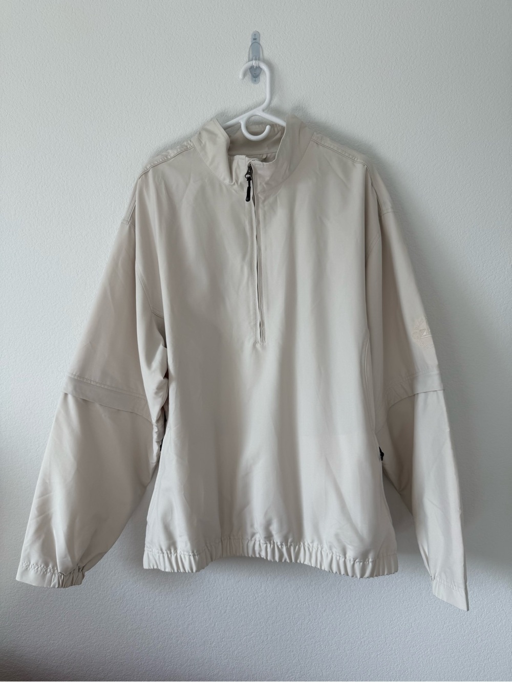 Men’s Cutter & Buck CB Windtec Quarter Zip Windbreaker Cream XXXL 3XL NWT Golf